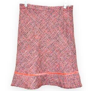 GAP Vintage Y2K Pink Tweed Wool Blend Skirt 4 Fit Flare Knee Length SMALL Preppy